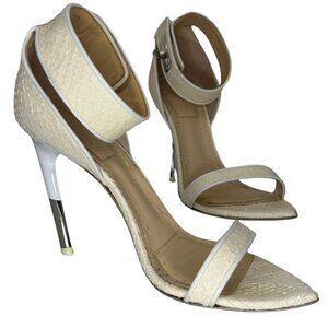 Givenchy Ivory Python Ankle Lock Pumps